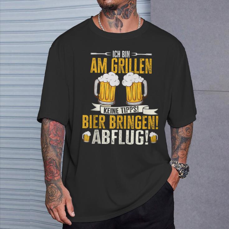 Grillmeister Bin Am Grill Papa Bbq Grillen Grillabend T-Shirt Geschenke für Ihn