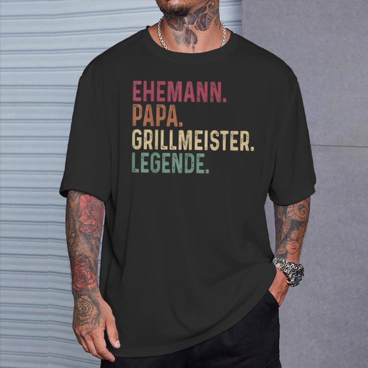 Grillmeister Dad Husband Legend Grill T-Shirt Geschenke für Ihn