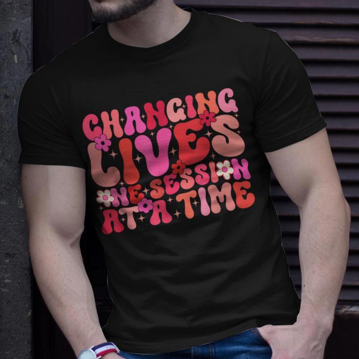 Groovy Changing Lives One Session At A Time Aba Therapist T-Shirt Gifts for Him