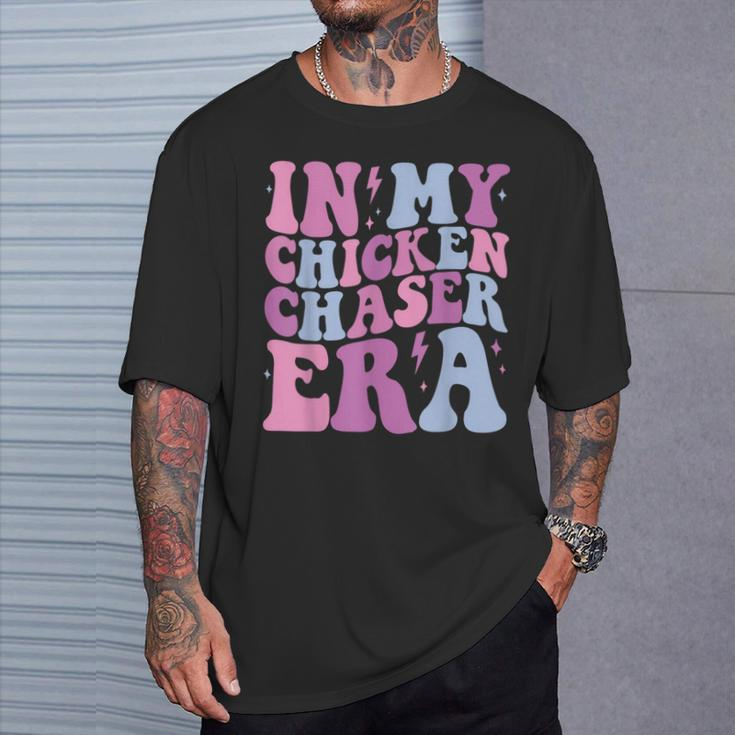 Groovy In My Chicken Chaser Era Chicken Chaser Retro T-Shirt Gifts for Him