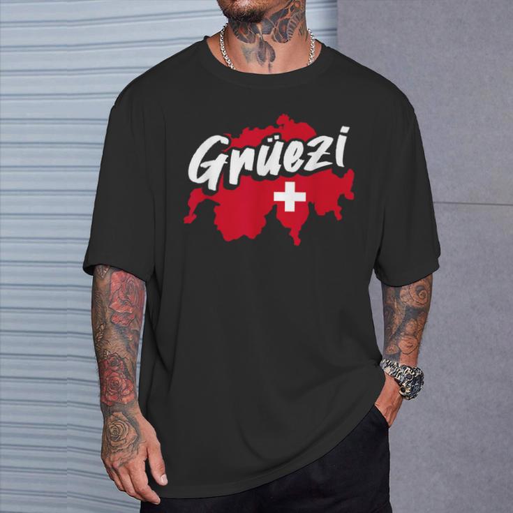 Grüezi Switzerland Switzerland Swiss German Dialect T-Shirt Geschenke für Ihn