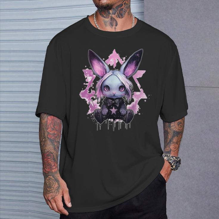 Gruseliger Niedlicher Hase Pastell Goth Kaninchen Hexe Ästhetik T-Shirt Geschenke für Ihn