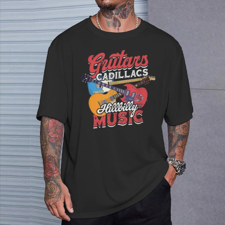 Guitars Cadillacs Hillbilly Music Guitarist Music Album T-Shirt Gifts for Him