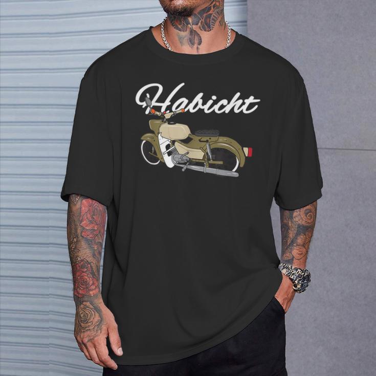 Habicht Motorrad Vintage Design Schwarzes T-Shirt, Retro Biker Tee Geschenke für Ihn