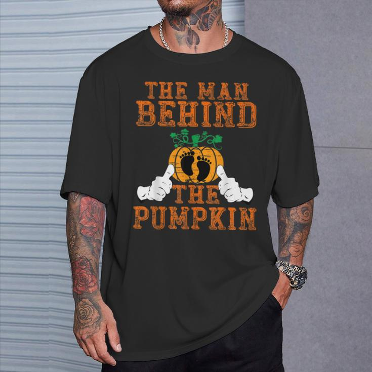 Halloween Pregnancy New Dad To Be The Man Behind The Pumpkin T-Shirt Gifts for Him