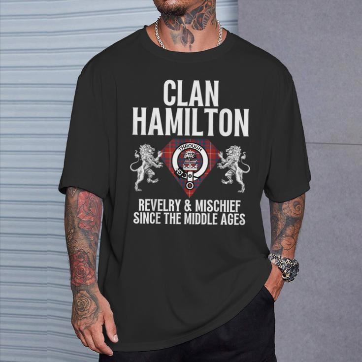 Hamilton Clan Scottish Name Coat Of Arms Tartan Family Party T-Shirt Gifts for Him