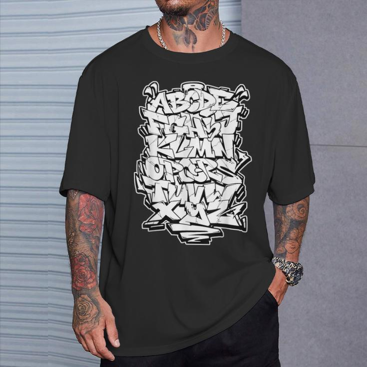 Handstyle Hip Hop Urban Lettering With Graffiti Alphabet T-Shirt Geschenke für Ihn