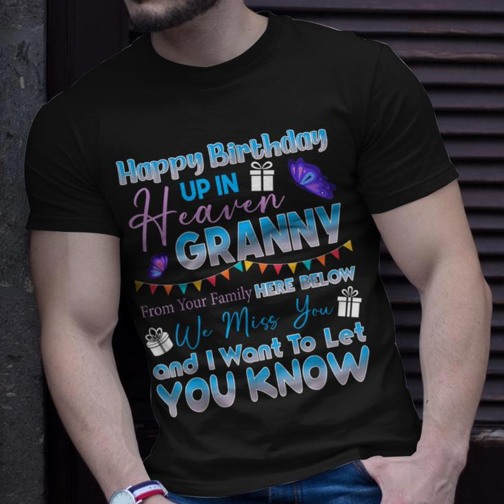 Happy Birthday Granny Angel In Heaven Memorial Remember T-Shirt Gifts for Him