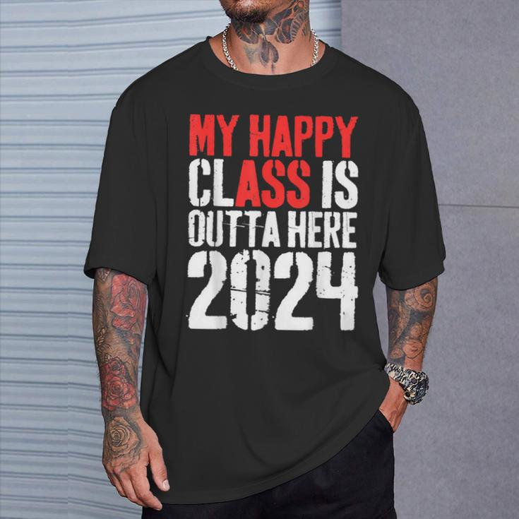My Happy Class Is Outta Here 2024 Graduation T-Shirt Gifts for Him