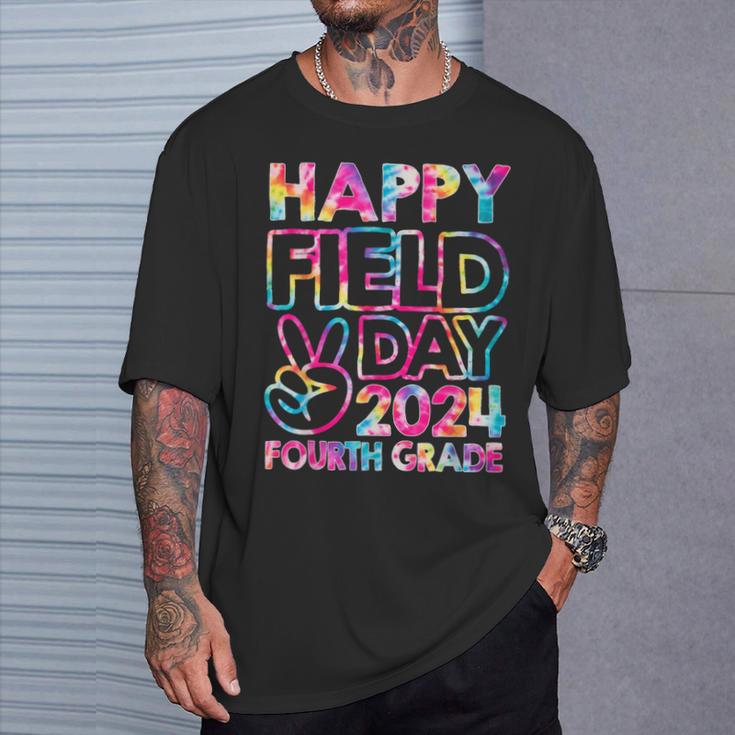 Happy Field Day 2024 Fourth Grade Field Trip Fun Day Tie Dye T-Shirt Gifts for Him