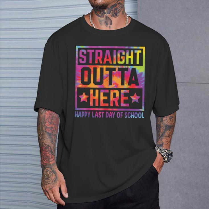 Happy Last Day Of School Teacher Straight Outta Here T-Shirt Gifts for Him
