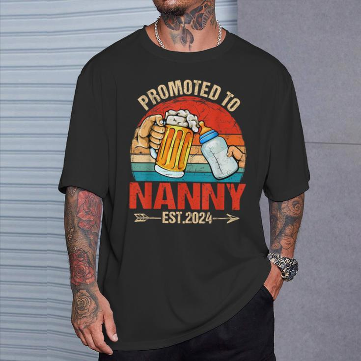 Happy Promoted To Nanny 2024 Father's Day T-Shirt Gifts for Him