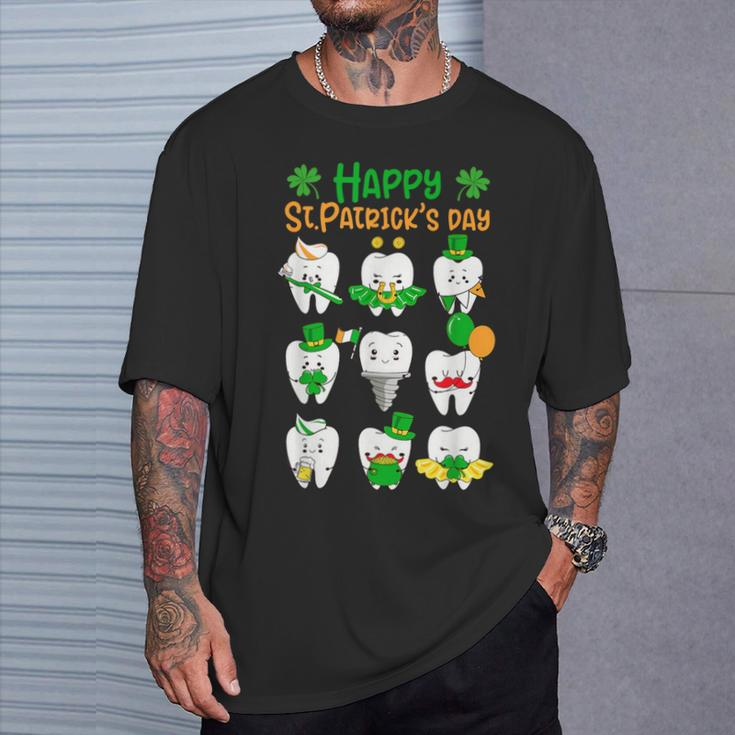 Happy St Patrick Day Dental Saint Paddys Th Irish Dentist T-Shirt Gifts for Him