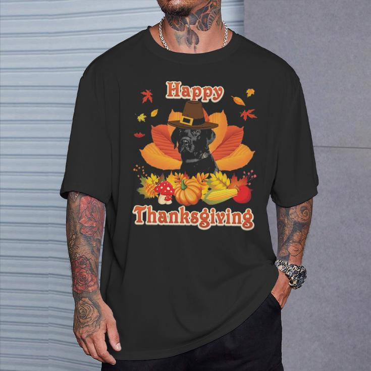 Happy Thanksgiving Black Labrador Dog I'm Thankful For My T-Shirt Gifts for Him