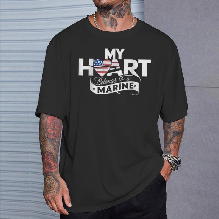 My Heart Belongs To A Marine T-Shirt Gifts for Him