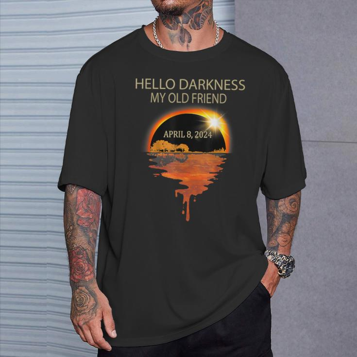 Hello Darkness My Old Friend 2024 Solar Eclipse 40824 T-Shirt Gifts for Him