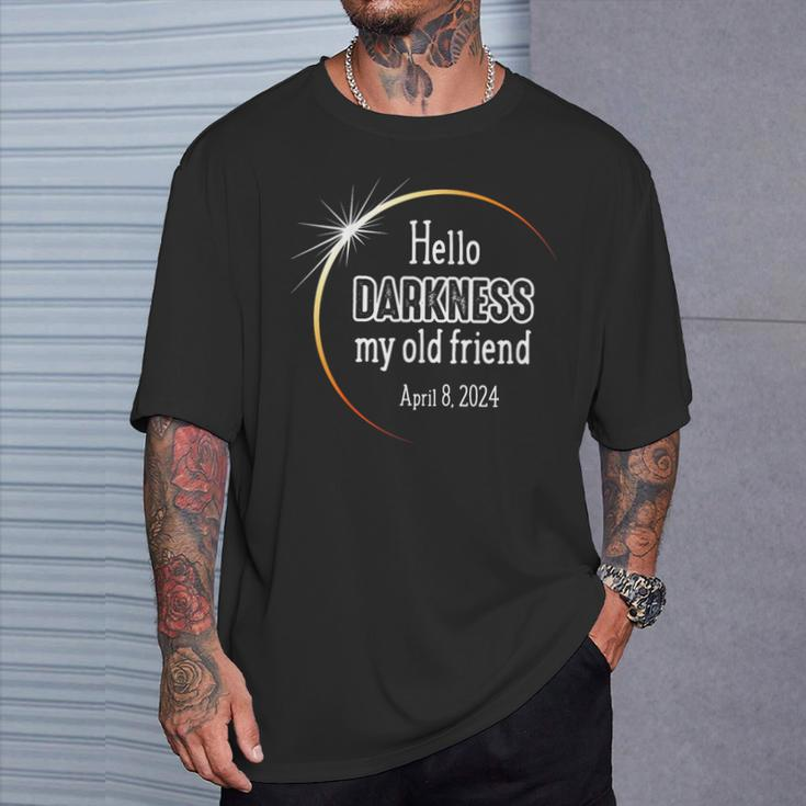Hello Darkness My Old Friend April 8 2024 Eclipse T-Shirt Gifts for Him