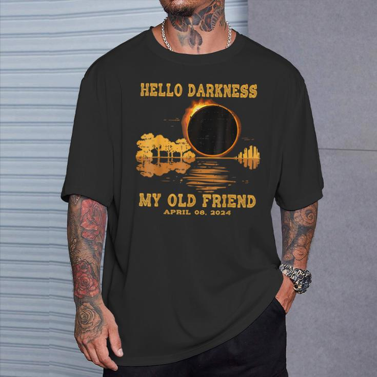 Hello Darkness My Old Friend Eclipse 2024 April 8Th Totality T-Shirt Gifts for Him