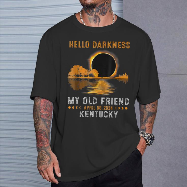 Hello Darkness My Old Friend Total Eclipse 2024 Kentucky T-Shirt Gifts for Him