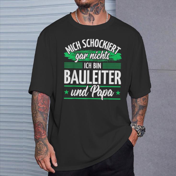 Herren Hausbau Bauleitung Papa Bauleiter T-Shirt Geschenke für Ihn