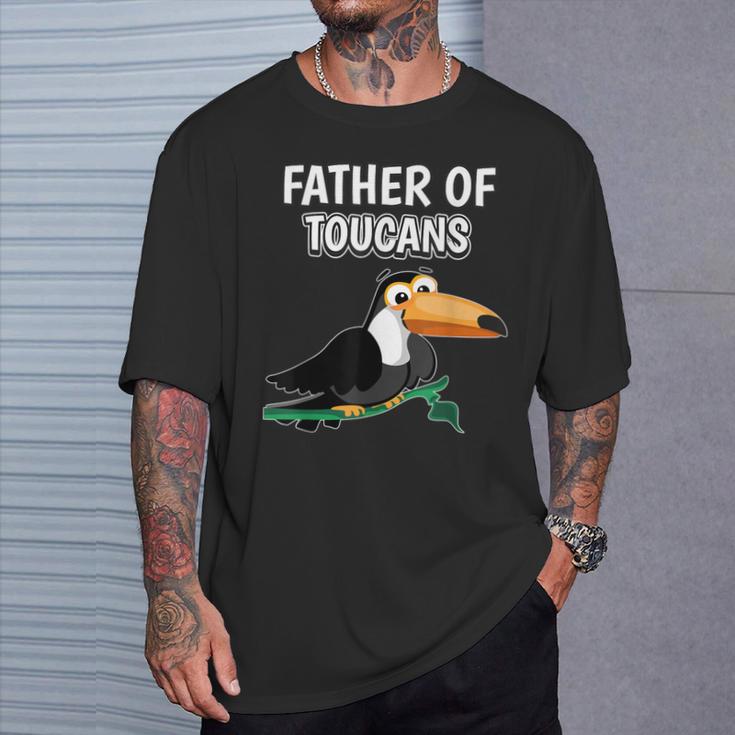 Herren Jungen Father Of Toucans Papaatertag Tukan T-Shirt Geschenke für Ihn