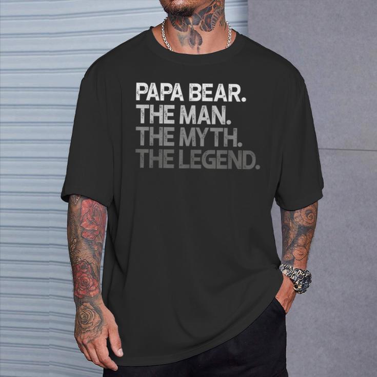 Herren Papa Bär Der Mann Der Mythos Die Legende T-Shirt Geschenke für Ihn