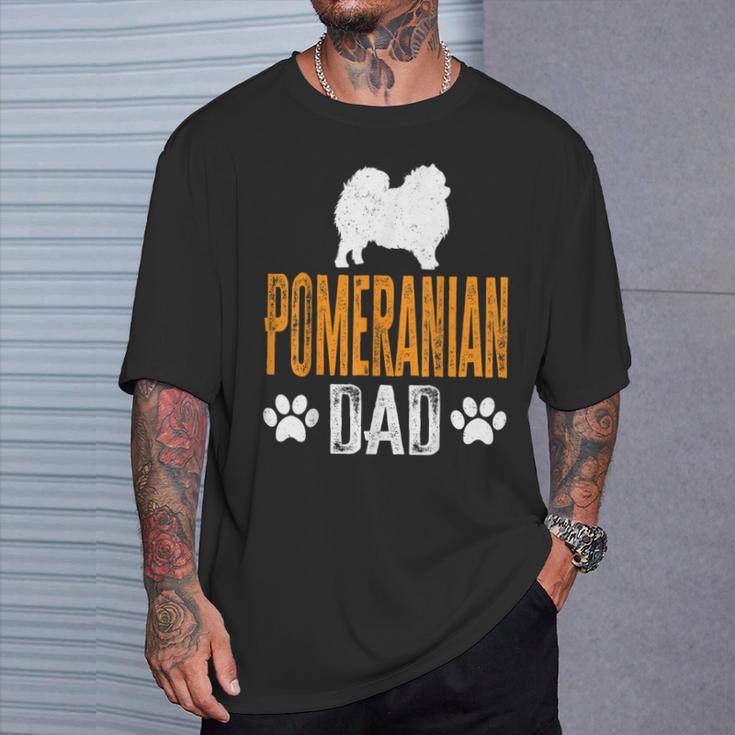 Herren Pomeranian Dad Geschenk Hund Papa Pommeratertag Geschenk T-Shirt Geschenke für Ihn