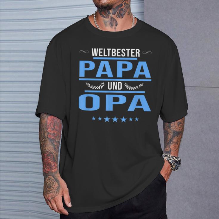 Herren Weltbester Papa Und Opa Papa Opa T-Shirt Geschenke für Ihn