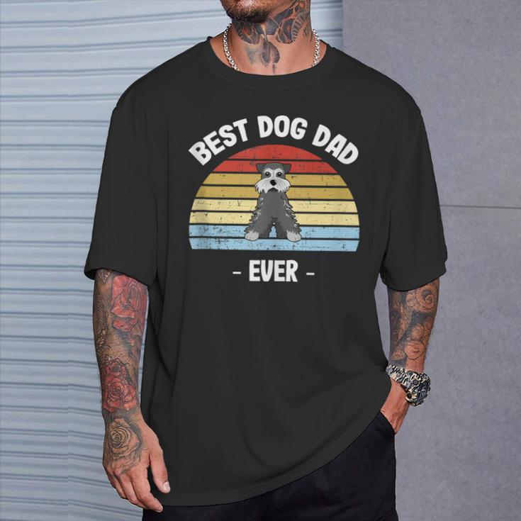 Herren Zwergschnauzer Papa Geschenk T-Shirt Geschenke für Ihn