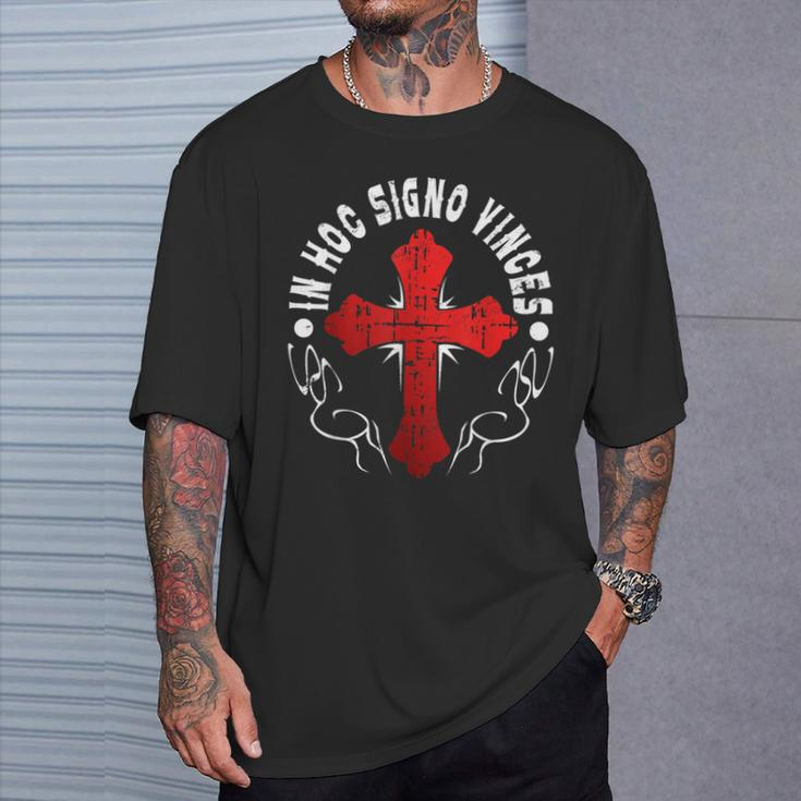 In Hoc Signo Vinces Crusader Templar Knight Christian T-Shirt Gifts for Him