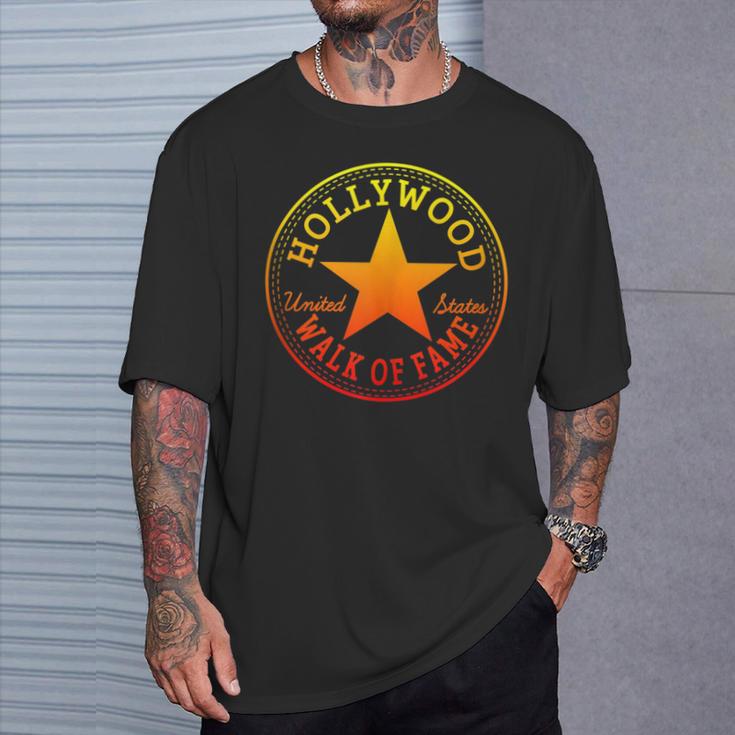 Hollywood Walk Of Fame Los Angeles Usa Holiday Travel T-Shirt Gifts for Him