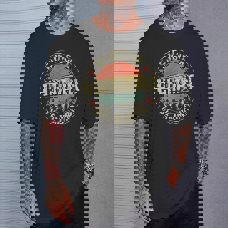 Hombre El Mejor Hermano Del Mundointage Retro Regalo Hermano Camiseta unisex Regalos para él