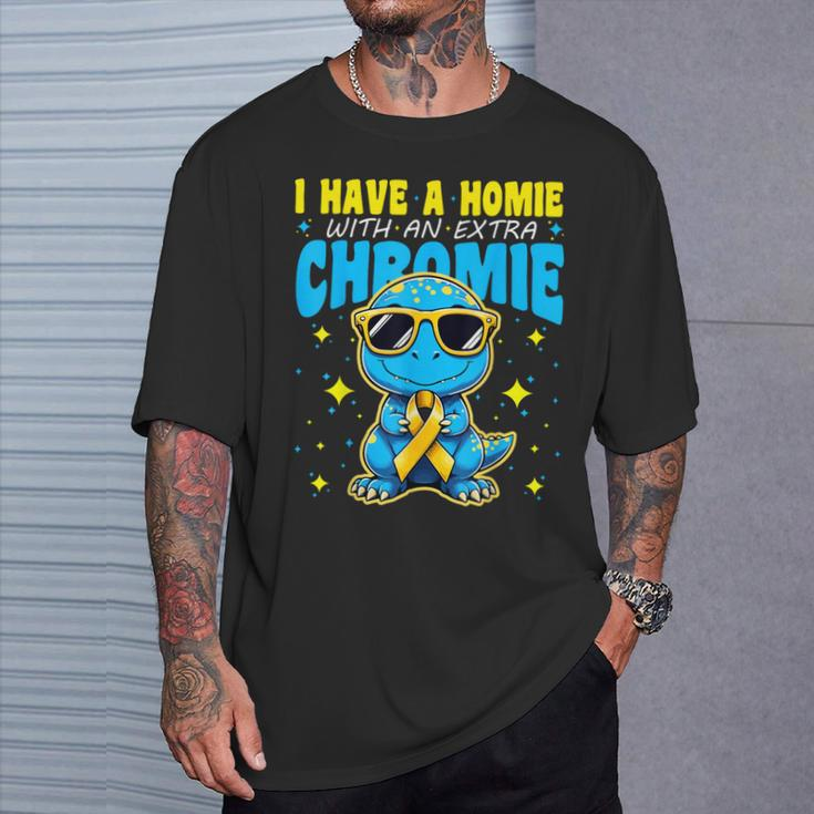 I Have A Homie With An Extra Chromie Down Syndrome Awareness T-Shirt Gifts for Him