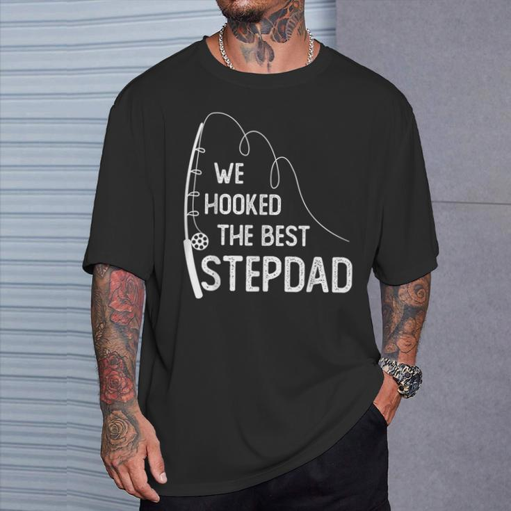 We Hooked The Best Stepdad Fishing Fathers Day T-Shirt Gifts for Him