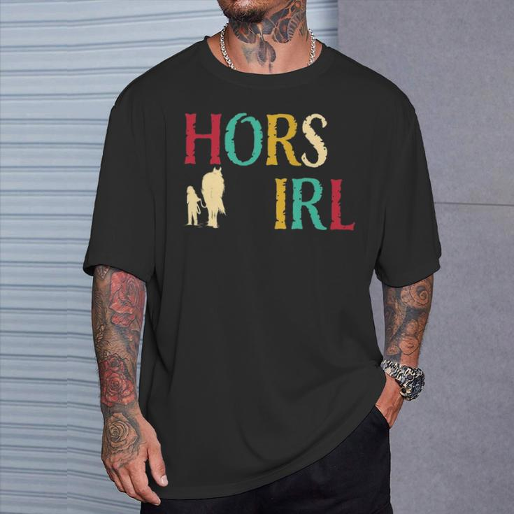 Horse Girl Cute Colorful Retro Horseback Riding T-Shirt Gifts for Him