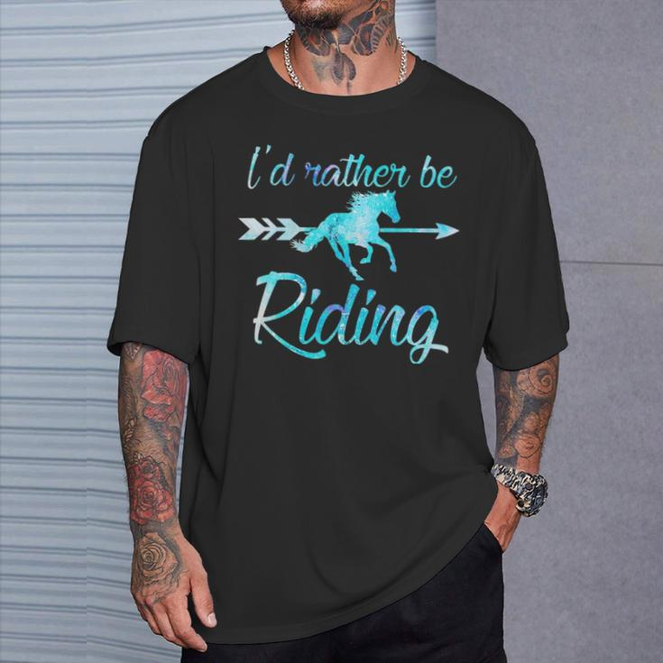 Horse Rider Girls I'd Rather Be Riding Horses Kid Gif T-Shirt Gifts for Him