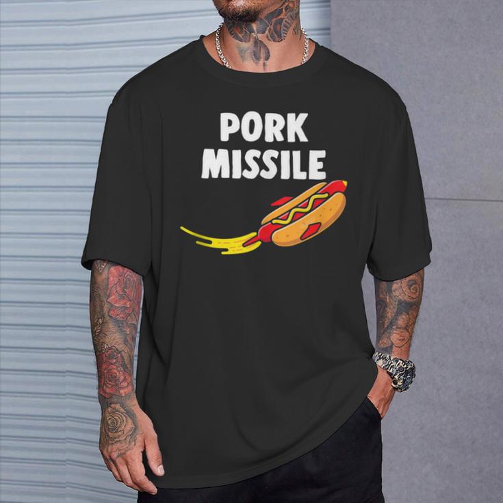 Hot Dog Pork Missile Wiener Rocket Ship Hotdogologist T-Shirt Gifts for Him