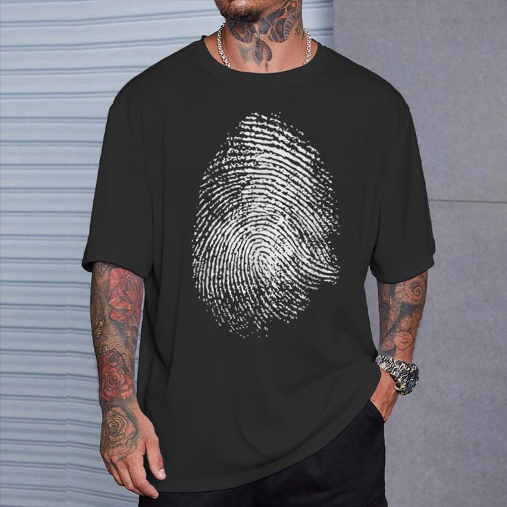 Huella Dactilar Grande Del Análisis De La Escena Del Crimen De Camiseta unisex Regalos para él