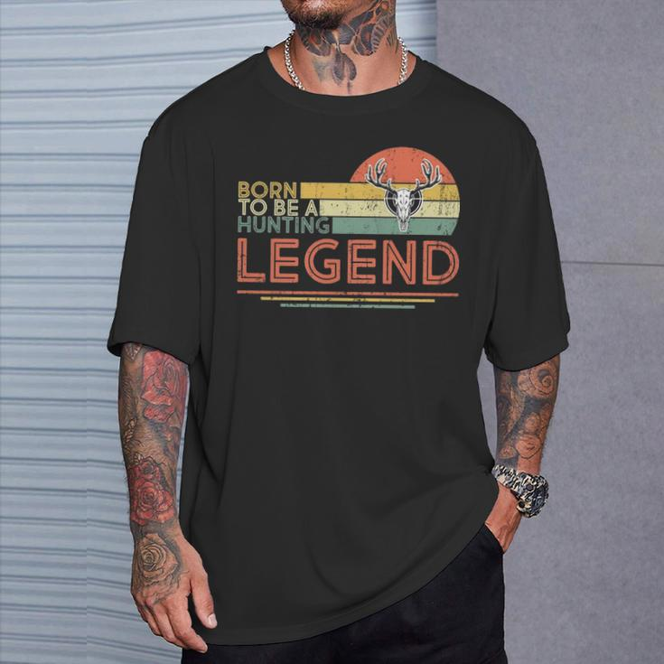 Hunting Born To Be A Hunting Legend Vintage Deer Hunter T-Shirt Gifts for Him