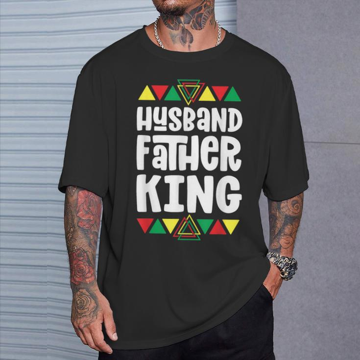 Husband Father King Black Pride For Dad T-Shirt Gifts for Him