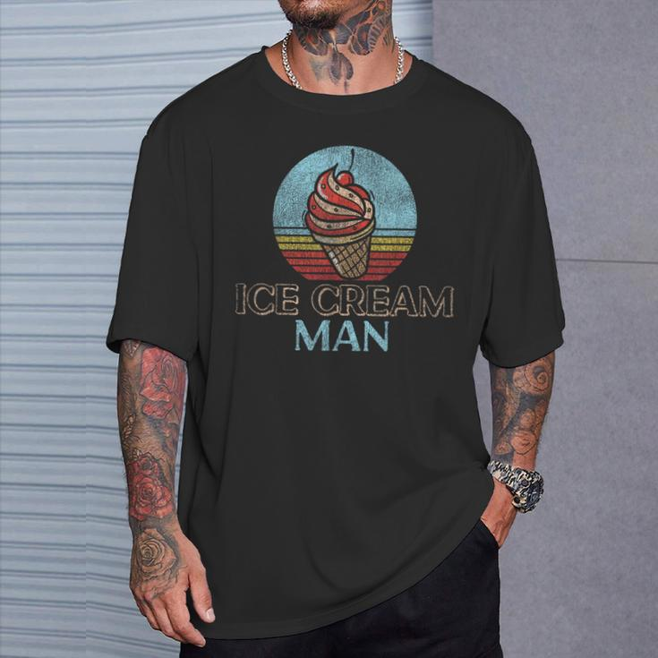 Ice Cream Boy Cone Sundae Retro Vintage Ice Cream Man T-Shirt Gifts for Him