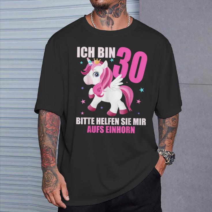 Ich Bin 30 Bitte Hilft Sie Mir Auf Unicorn 30Th Birthday S T-Shirt Geschenke für Ihn