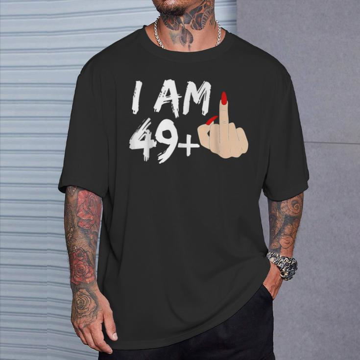 Ich Bin 49 Plus 1 Mittelfinger Zum 50 Geburtstag T-Shirt Geschenke für Ihn