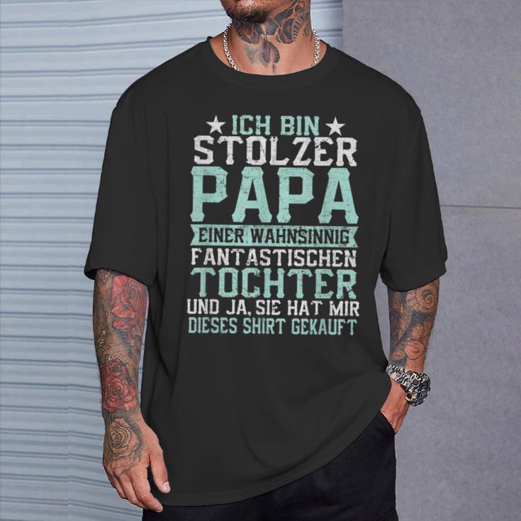 Ich Bin Stolzer Papa Einer Wahnsinnig Fantastischen Tochter T-Shirt Geschenke für Ihn