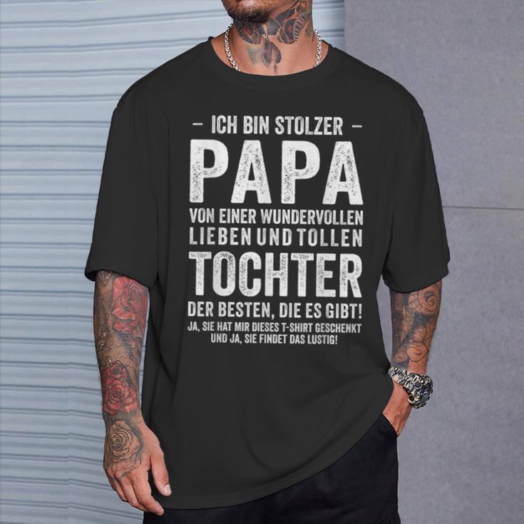 Ich Bin Stolzer Papa Einer Wundervollen Tochter Ich Bin Stol T-Shirt Geschenke für Ihn