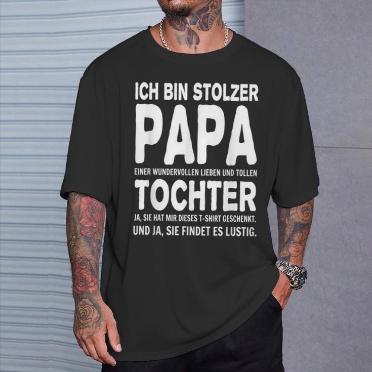 Ich Bin Stolzer Papa Einer Wundervollen Tochter T-Shirt Geschenke für Ihn