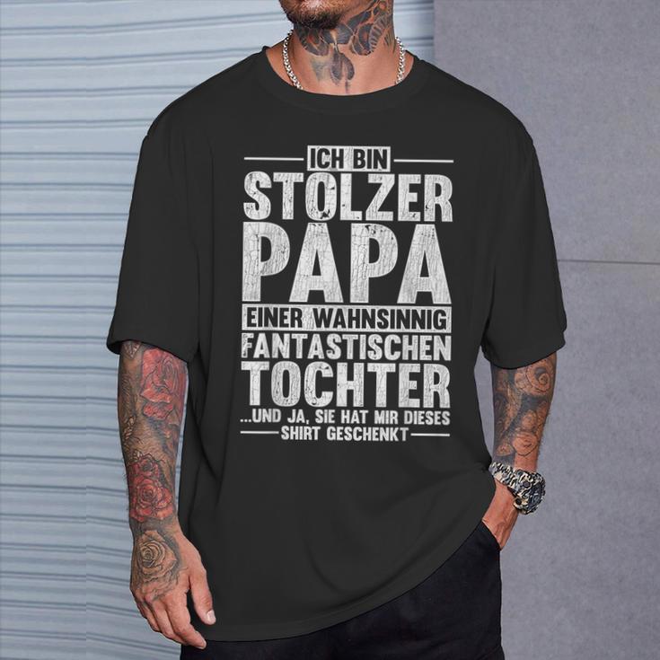 Ich Bin Stolzer Papa Fantastische Tochter Schwarzes Herren T-Shirt Geschenke für Ihn