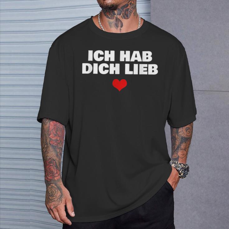 Ich Habe Dich Lieb Mit Herz T-Shirt Geschenke für Ihn