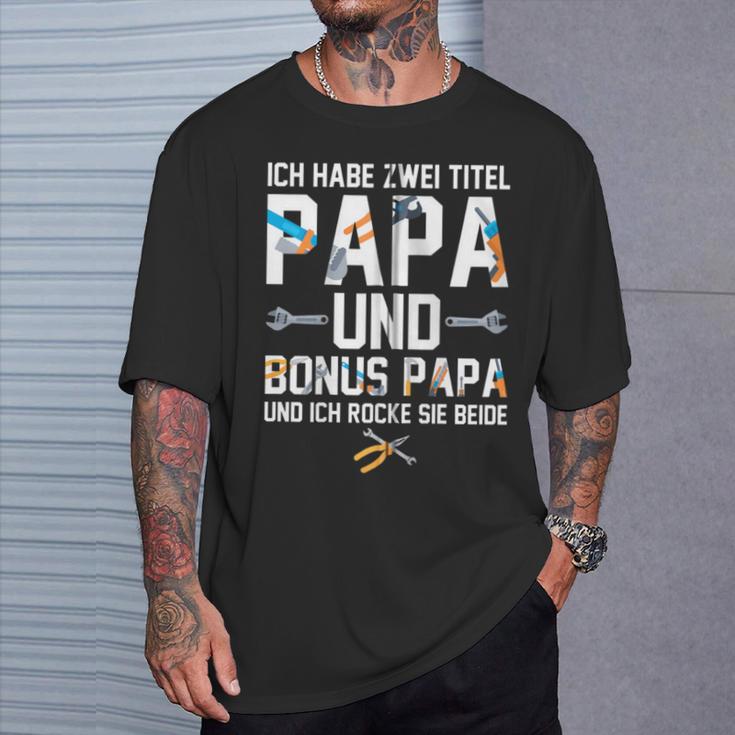 Ich Habe Zwei Titel Bonus Papa Und Papa Rocke Sie Beide Kapuzenjacke T-Shirt Geschenke für Ihn