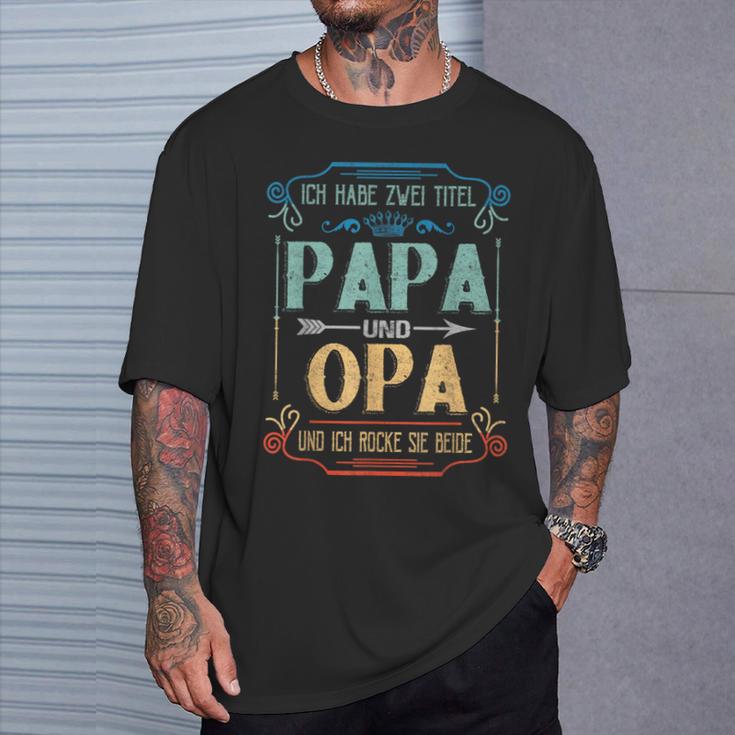 Ich Habe Zwei Titel Papa Und OpaIdea Grandpa T-Shirt Geschenke für Ihn